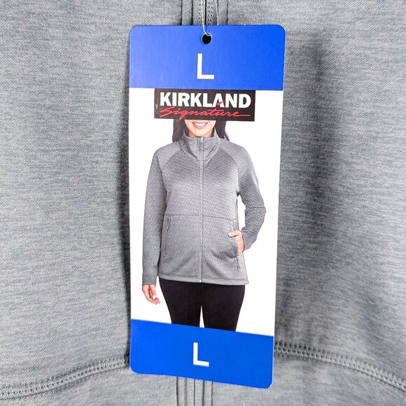 NWT Kirkland Teal Green Heather Full Zip Fleece Jacket L - Picture 3 of 7